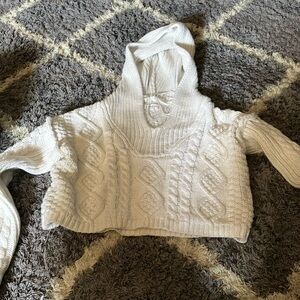 white cropped sweater